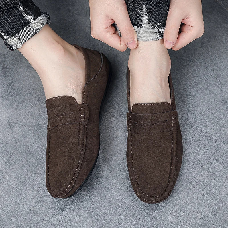 New Suede Men Casual Shoes Fashion Male Lazy Shoes Breathable Comfort Slip-on Mens Driving Shoes Luxury Brand Loafers Moccasins