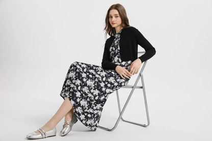 spring summer elegance satin dress + knitted top match set maxi floor length woman clothes