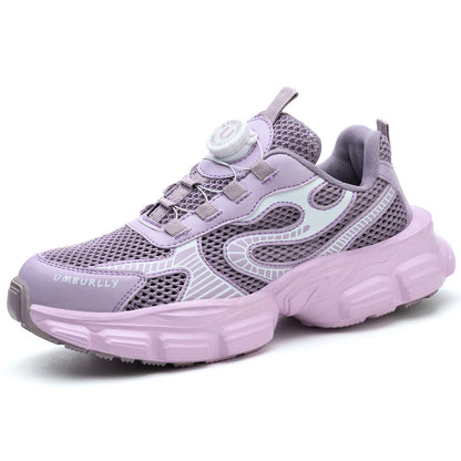 Summer button women's steel head safety shoes Smashing breathable upper Workshop factory women's work shoes