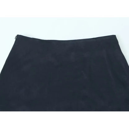 Women Satin Mini Skirt with Lace Spring Summer Mid Waist Women's Asymmetric Hem Skirt Side zip Women's Chic Skirts
