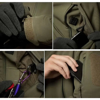 Military Waterproof Jacket Men's jacket Outdoor Soft Fleece Women's Windproof Breathable Thermal Hooded Suit Jackets