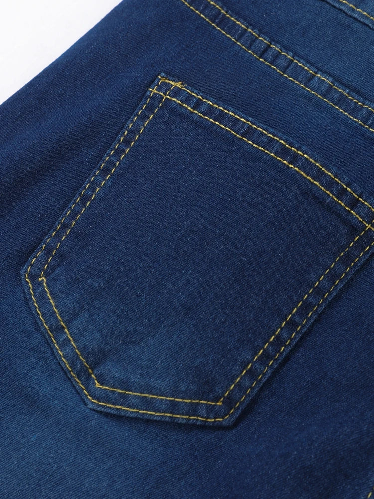 Calça Jeans Feminina Elástica Moda Slim Lápis Skinny Denim