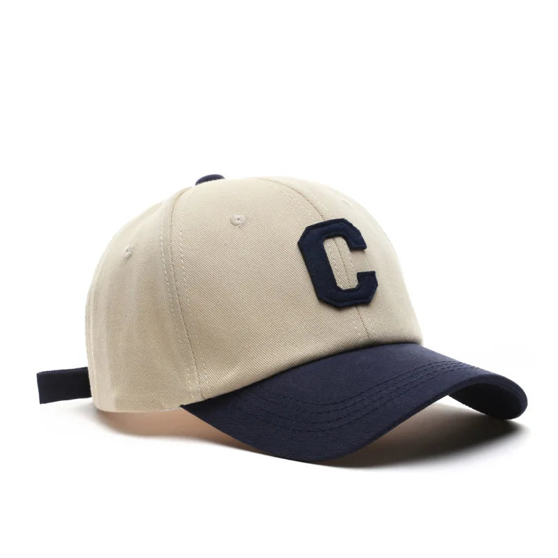 Unisex Cotton Baseball Cap For Women And Men Casual Snapback Hat Fashion Letter C Patch Hat Summer Sun Visors Caps