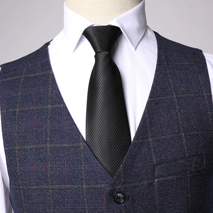 Blazer Vest Pants  Boutique Plaid Men's Formal Groom Wedding Dress Slim Suit 3Pcs or 2Pcs Men's Casual Business Suit Tuxedo