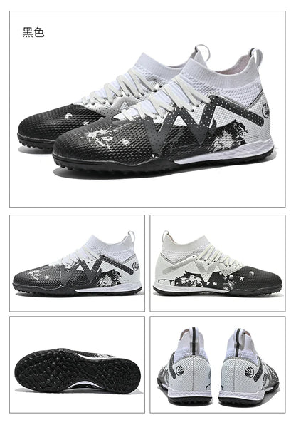 Men New TF Football Boots Society Indoor Original Top Quality Non Slip Male Soccer Shoes Sneakers Ultralight Breathable Ankle