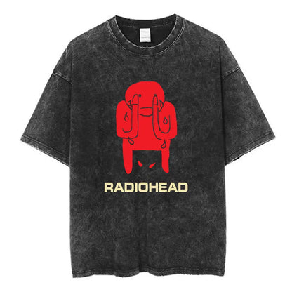 Rock Band Washed Cotton T Shirt Men Women Hip Hop Music Tee Fashion Short Sleeve Tshirt Summer Oversized T-shirts Tops