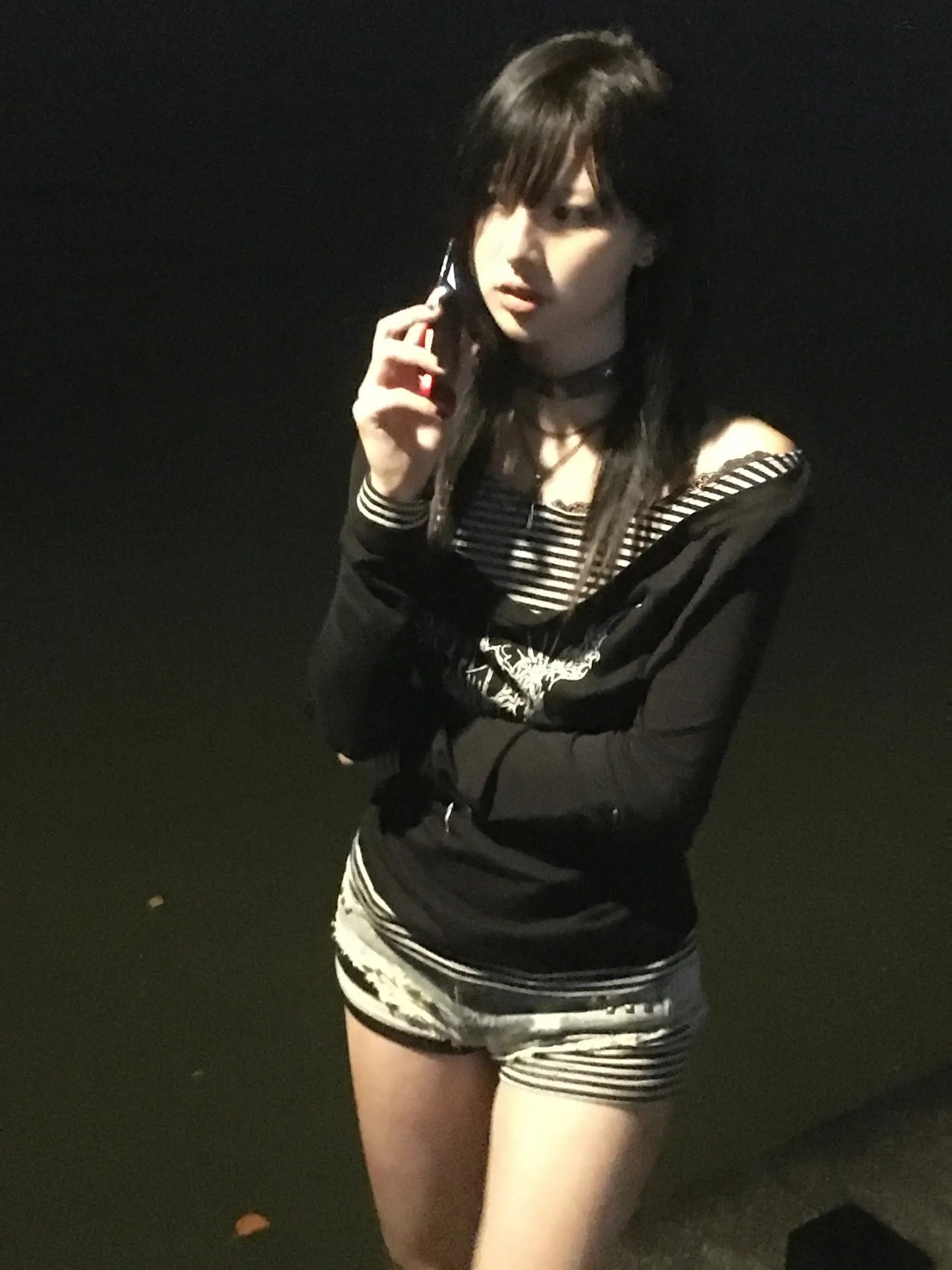 Japanese Y2k Fake Two-piece Tops Trashy 2000s Tattoo Print T-shirt Grunge Aesthetics Patchwork T Shirts Gothic Vintage
