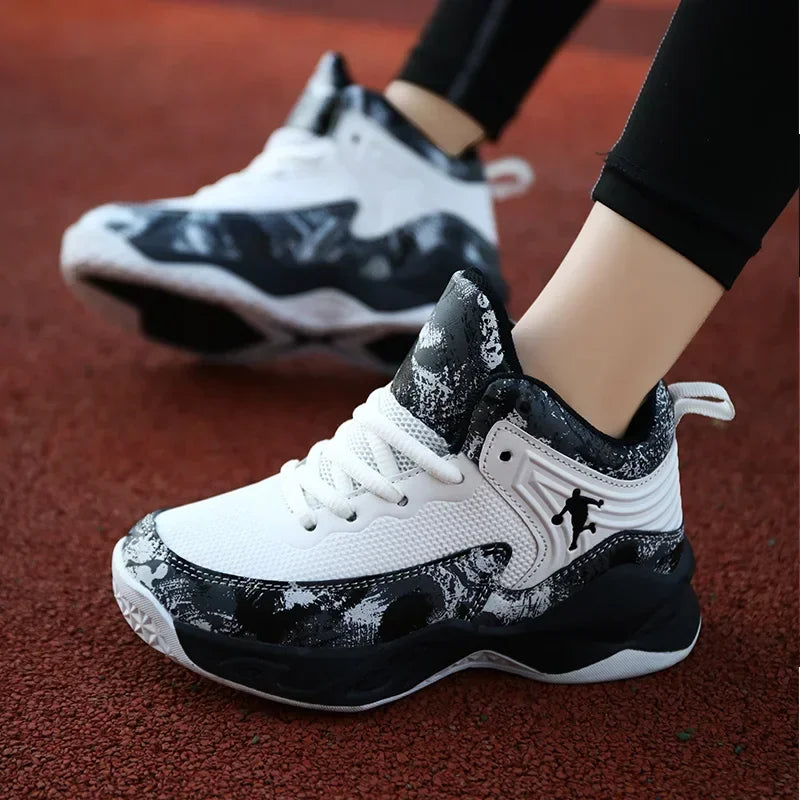 2025 Basketball Shoes for Kids Sneakers New Boys Brand Thick Sole Non-slip Children Sports Shoes Child Boy Basket Trainer Shoes