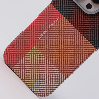 Magnetic Pixel Grid Texture Phone Case for IPhone 17 16E 15 14 Pro Max Metal Lens Buttons Slim Hard Protect Cover