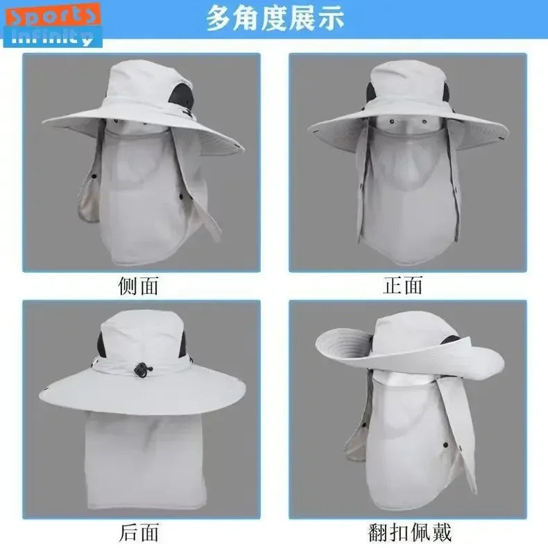 Men Sunshade Hat Big Eave Sunscreen Caps Outdoor Sports Sun Protection Hat