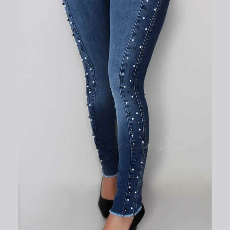 Jeans Pants Woman High Waist Slim Skinny Elastic Denim Trousers