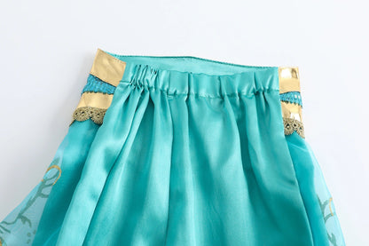 Jasmine Princess Dress for Girls Cosplay Aladdin Magic Lamp Costume Kids Halloween Birthday Carnival Party Vestidos