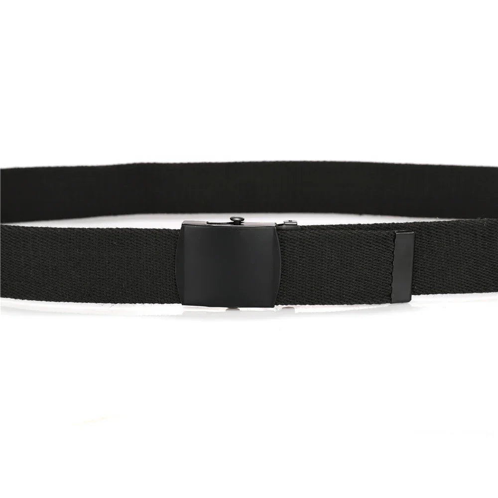 New Unisex Automatic Buckle Fashion Nylon Belt Classic Popular Casual Light Practical Woven Smooth Women Men Canvas Belt 3.8cm
