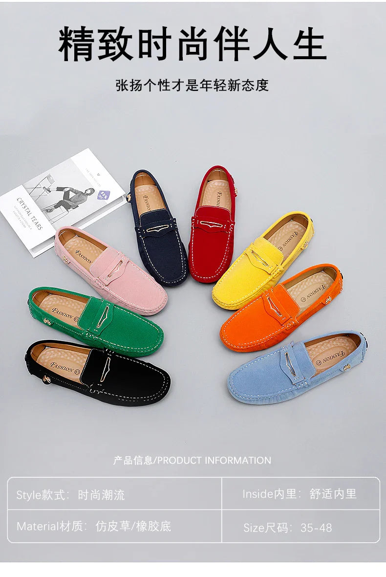 48 Extra Large Size Frosted Couple Style Halloween Gift 2025 Autumn New Beanie Shoes British Style Slip-On Lazy Men's Shoes Driving Lightweight Non-Slip Casual Leather Shoes