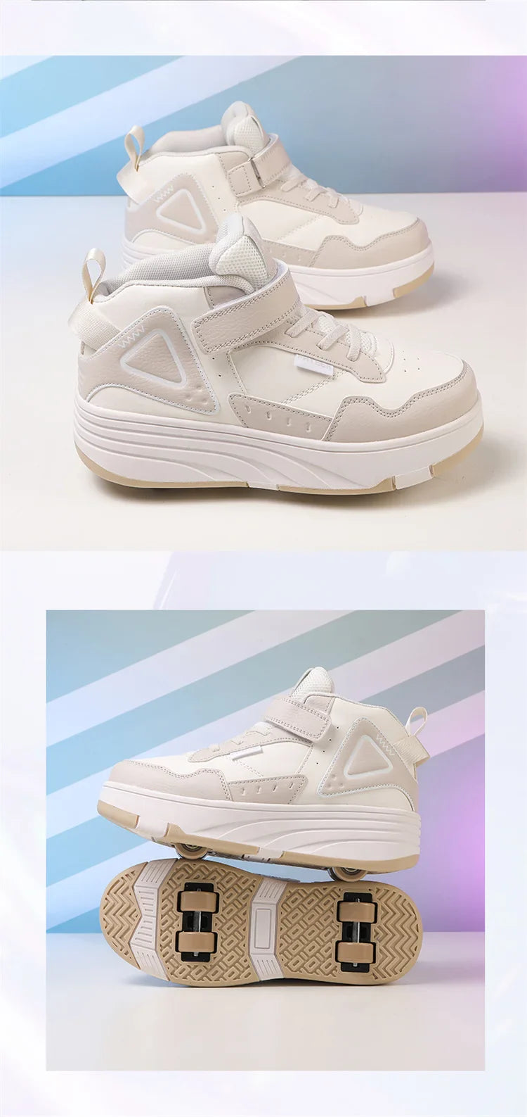 Kids Roller Skate Shoes Fashion Casual Sports Children 4-Wheels Sneakers for Boys and Girls Outdoor Running