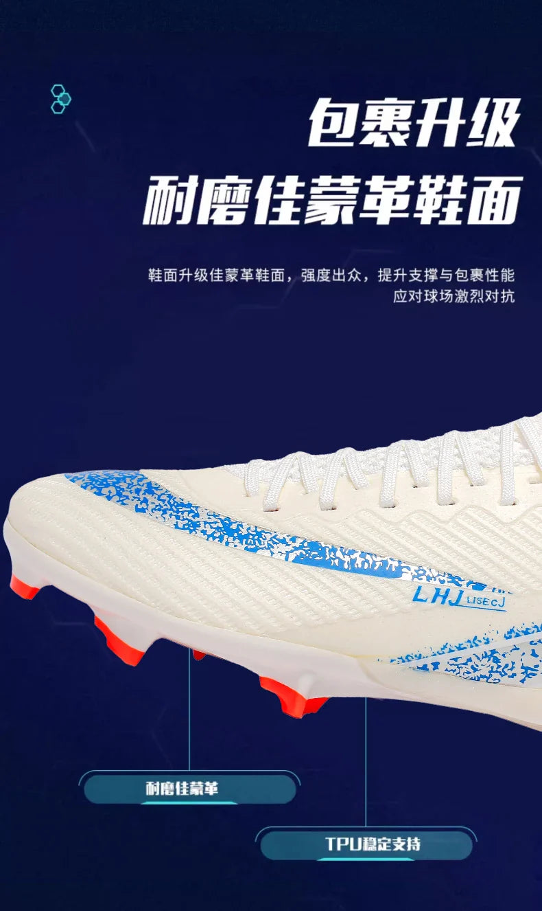 High Top Men Soccer Cleats Professional Football Shoes AG/TF Studs Anti Slip Training Sneaker Comfortable Breathable Adult Match