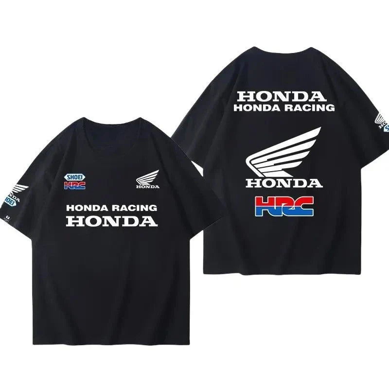 2025 Motorcycle T-shirt Men's Summer 100% Cotton Short Sleeve Never Give Up Print Loose Casual Cycling T-shirt