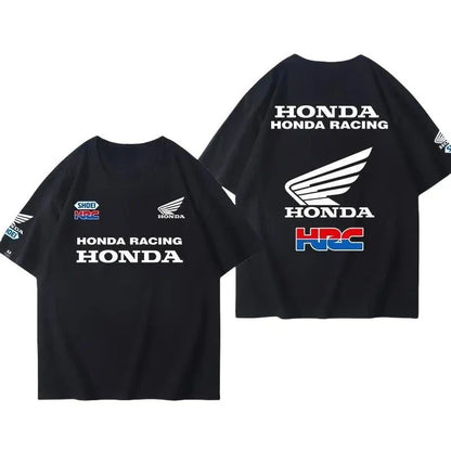 2025 Motorcycle T-shirt Men's Summer 100% Cotton Short Sleeve Never Give Up Print Loose Casual Cycling T-shirt