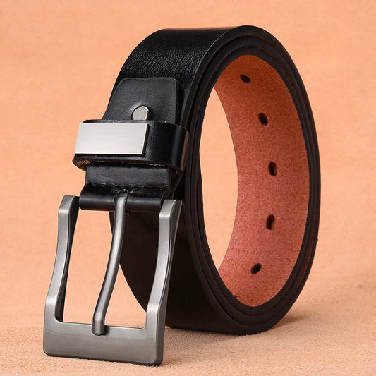 New Men's Cow Leather Belts Luxury Strap Male Belts For Fashion Classice Vintage Pin Buckle High Quality Designer Belt Plus Size