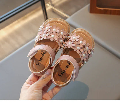 Little Girl's Shoes Bowknot New Summer Girls' Open-toe Sandals Princess Style, Beach Shoes, Soft Sole, Non-slip and Comfortable