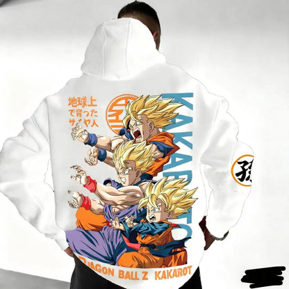 Men Anime Clothes Dragon Ball Z Hoodie Goku Saiyan Loose Fit Big Size 5XL 6XL Casual Streetwear