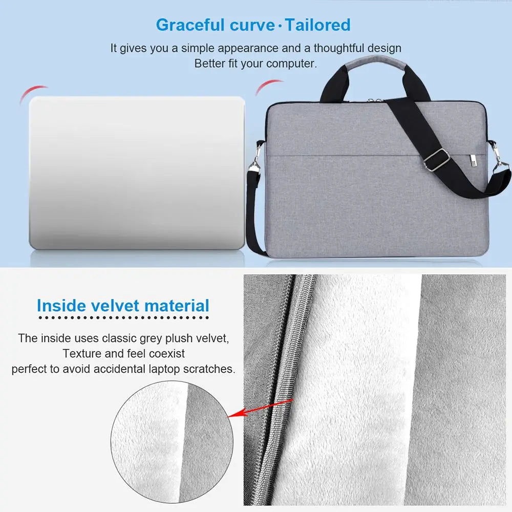 13.3/14/15.6 Inch Laptop Handbag Shockproof Laptop Sleeve Case Notebook Cover Protective Pouch Large Capacity Laptop Handbag