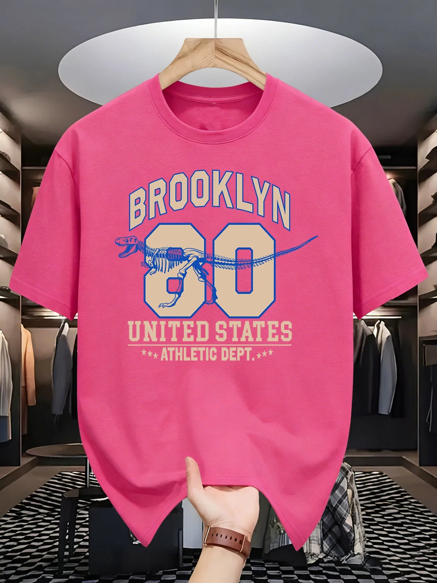 Brooklyn United States Athletic Dept Men T Shirt Soft All-Match Fashion Sportswear Summer O-Neck Tee Unisex Loose Cotton Clothes