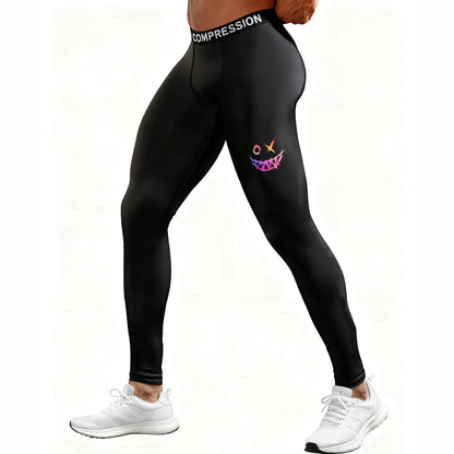 Men's Compression Leggings High Elastic Quick Dry Breathable Sports Base Layer for Gym Running Basketball Workout