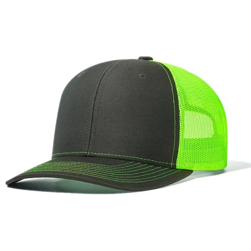 Unisex Cap Slight Curved Brim Style Trucker Hat  Men & Women Casual Outdoor Breathable Summer Cap
