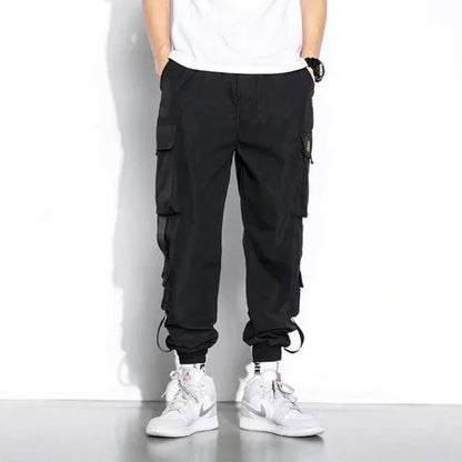 Male Casual Hip Hop Streetwear Sweatpants Pencil Pants Men Joggers Cargo Pants Multi-pocket Elastic Waist Harem Techwear Pants