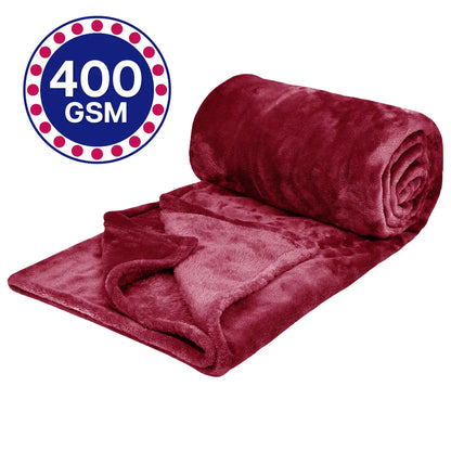 Fleece Blanket Solid Throw Blankets for Couch & Bed, Plush Cozy Fuzzy Blanket Super Soft & Warm Blankets for Fall and Winter