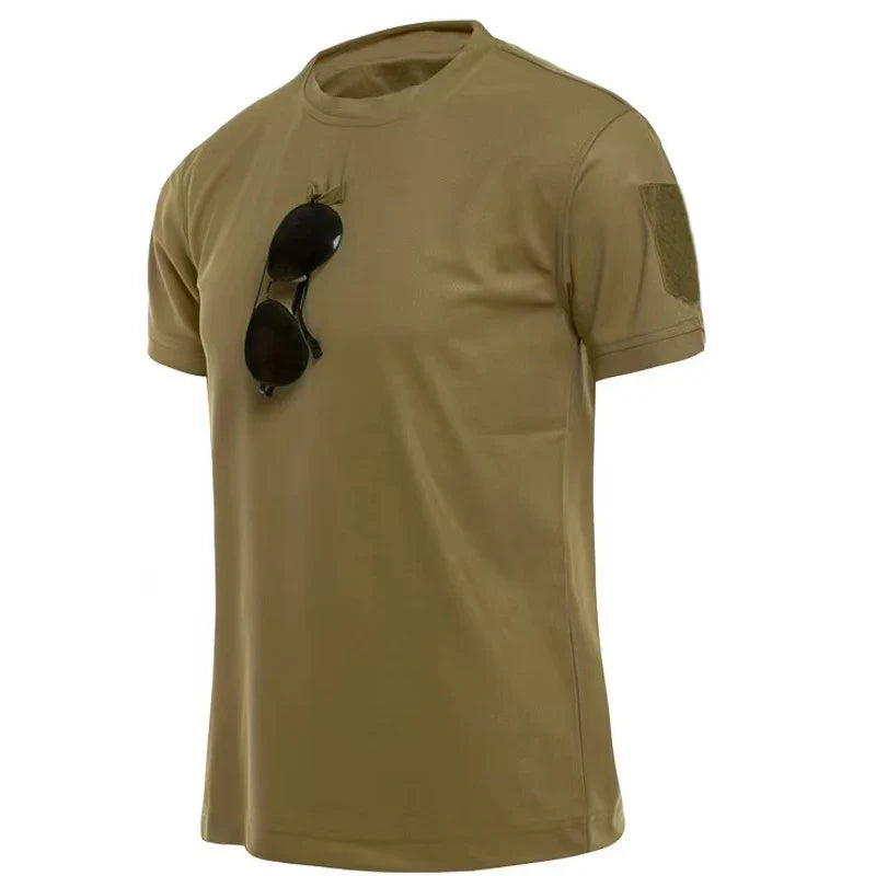 Men's Summer T-shirt Male Camping Hiking Trekking Fishing Training Running Gym Breathable Pullover Climbing Casual Cargo Shirts