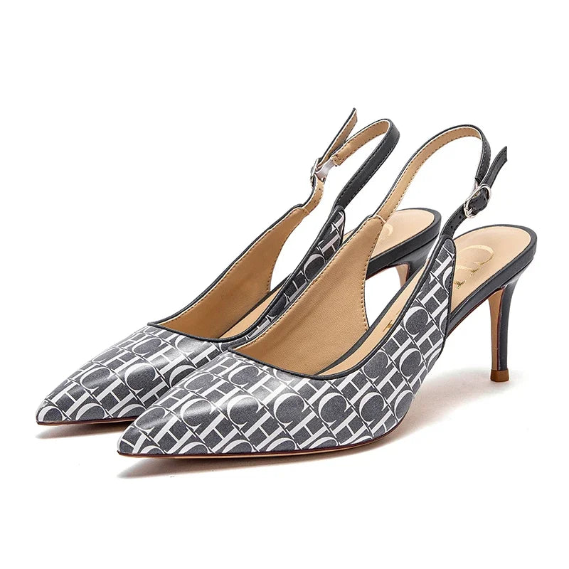 2024 Heels Women's 7cm High Heels Ankle Strap Heeled Sandals Wedding Party Dress Shoes