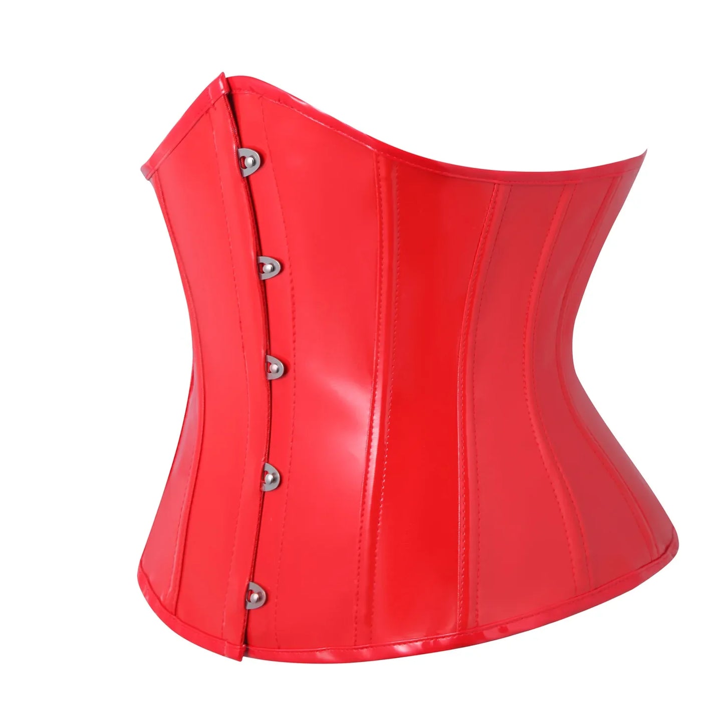 Black Glossy PVC Vinyl Underbust Corset Top for Women Push Up Bustier Goth Punk Waist Cincher Body Shaper Plus Size Sexy Korsett