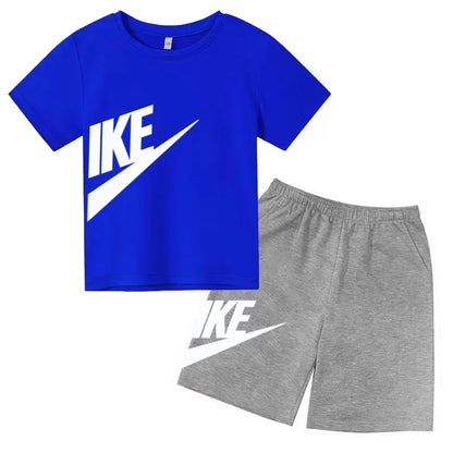 Kids Summer Short Sleeve T-shirt Shorts 2Pcs Set Boy Girl Casual Sport Jogging Suit Toddler 3-12Y