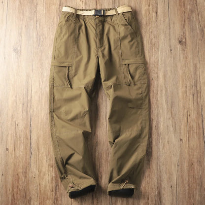 Outdoor Workwear Pants Men's Loose Fleece Lined Thick Soft  Hiking Mountain Climbing Windproof Waterproof Jacket Pants