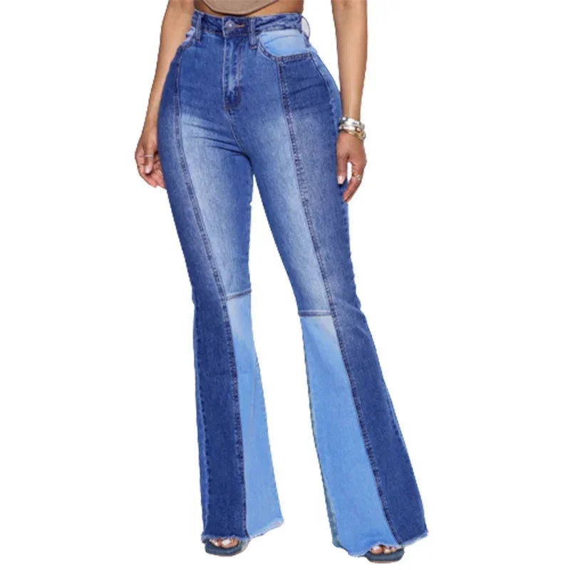 Women Casual Commuter Wide Leg Denim Pants