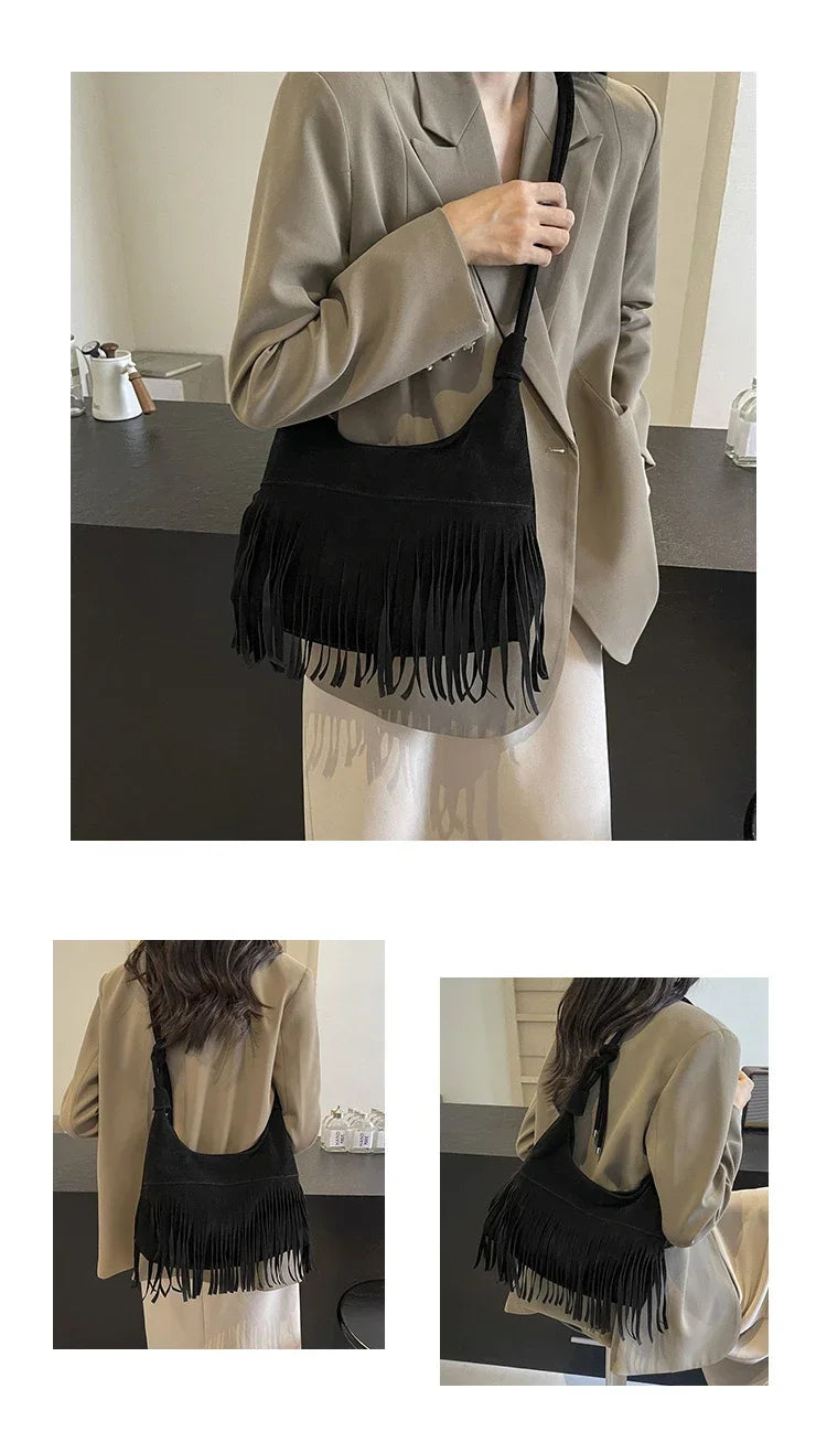 Fringed Interior Compartment Tote Bags Sewing Thread Large Capacity 2024 Hot Sale Bags for Women Zipper Pu Women's Handbags