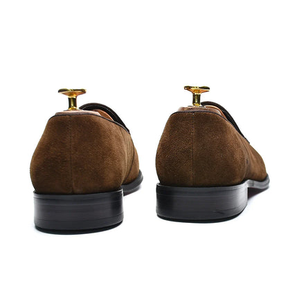 Luxury Italian Wedding Party Men's Loafer Dress Shoes Cow Suede Leather Slip-on Gentleman Fashion Suit Formal Shoes Man Footwear