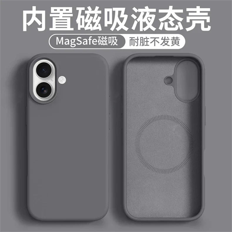 Magnetic Case For iPhone 17 Pro Max 17 Ari MagSafe Liquid Silicone Comfortable Feel Built in Flocking Protect Cover