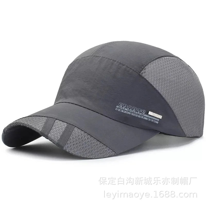 Summer Thin Men's Hat Sweat-absorbing Net Hat Breathable Outdoor Suhade Fishing Hat Sunscreen Baseball Cap Breathable Adjustable