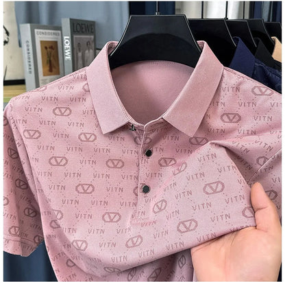 Fashion brand men's short sleeve polo shirt summer new item original printing custom design youth comfortable top casual T-shirt