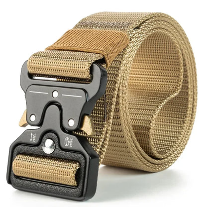 Tactical Belt Men's Elastic Webbing - Military Nylon Stretch Breathable Waistband for Outdoor Training Pants