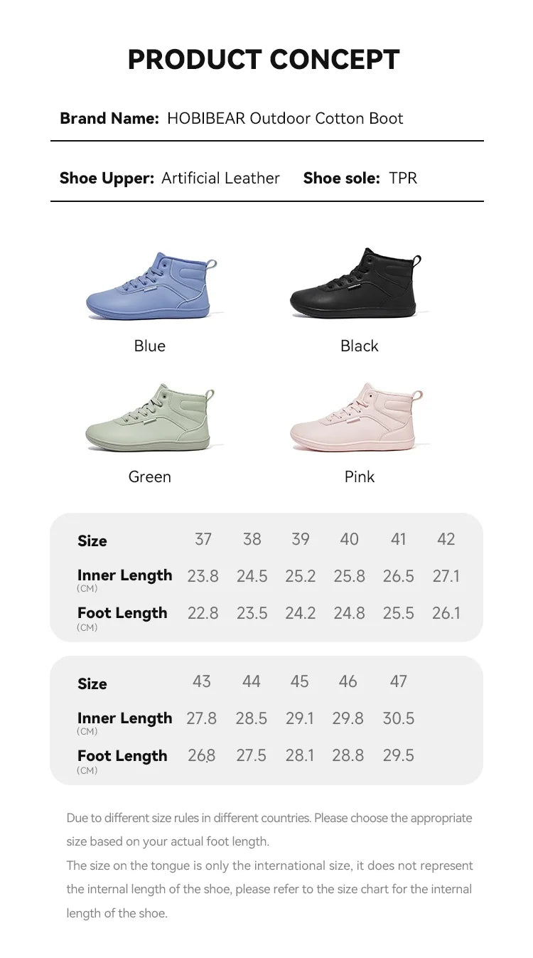 Unisex Winter Barefoot Shoes Womens Men Wide Toe Box Faux Fur Lined Ankle Sneakers Artificial Leather Lace Up Shoes