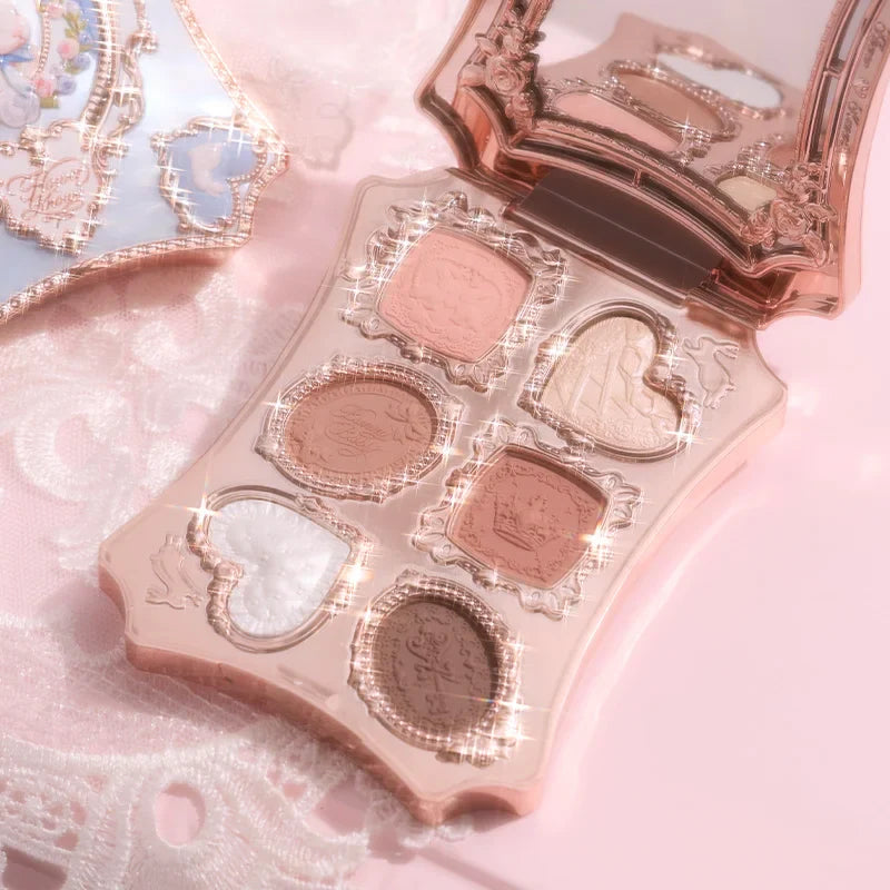 Bunny Garden Collection 6-Color Makeup Eyeshadow Contour Palette Eye Brush Puff Set Eye Glitter Korean Makeup Kit