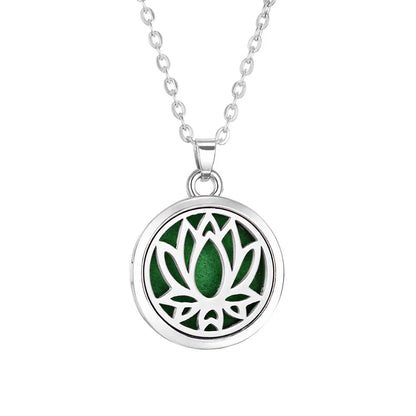 Tree of Life Aromatherapy Necklace Perfume Essential Oil Diffuser Alloy Stainless Steel  Locket Pendant Aroma Diffuser Necklace
