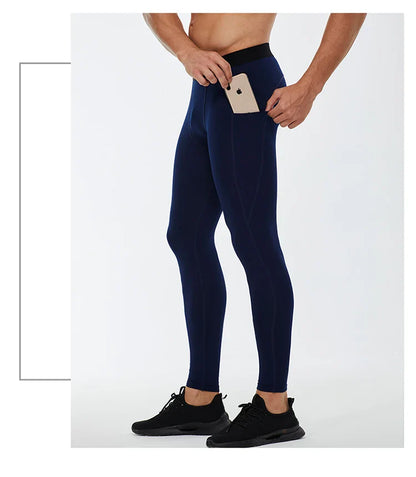 Men's Autumn and Winter Warm Running Tight Leggings Sports Gym Fitness Jogging Pants Fast Dry Running Compression leggings