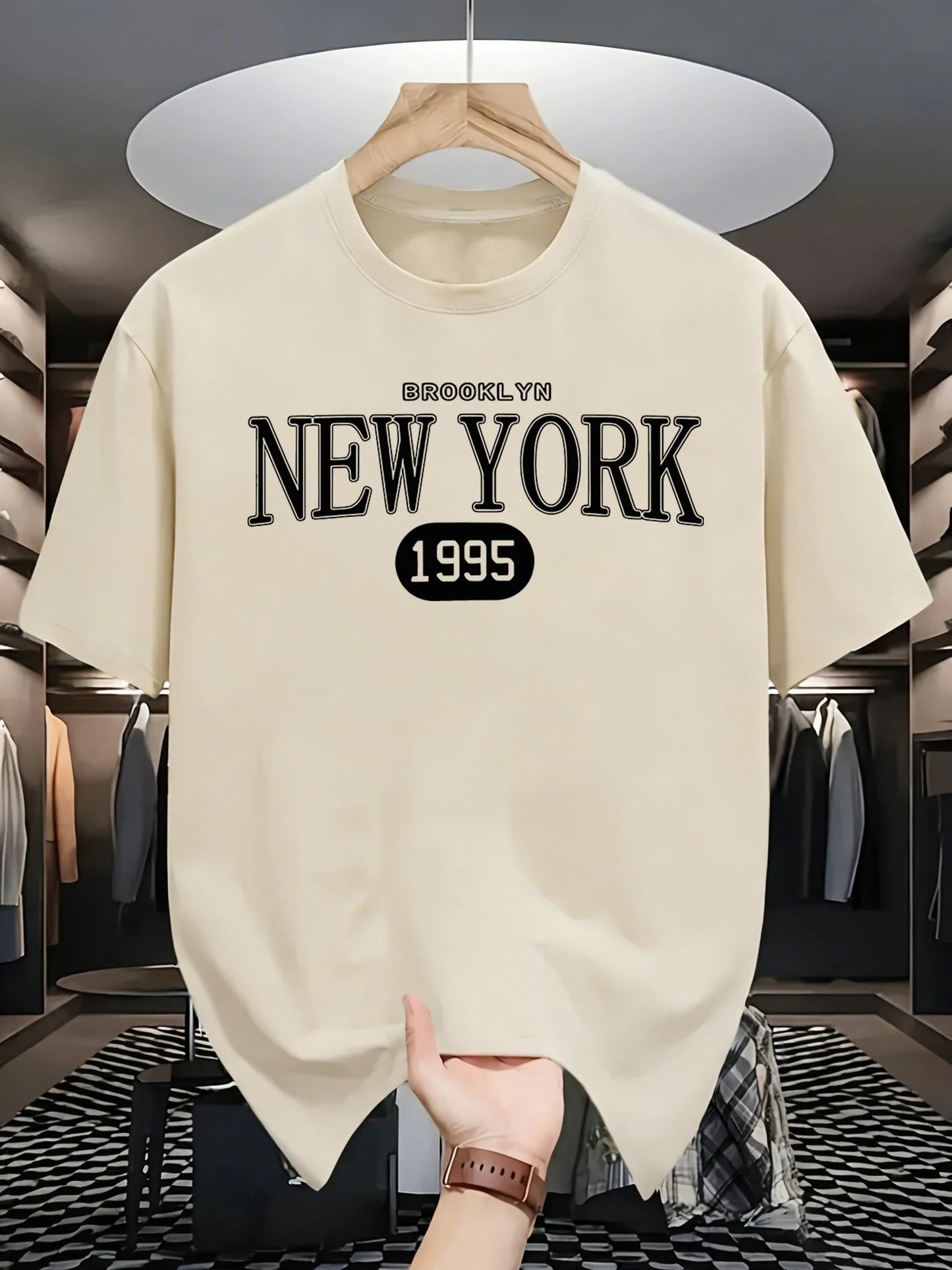 New York Brooklyn 1995 Design T-Shirts Men Cotton Casual Tee Breathable Summer Sportswear Unisex Loose O-Neck Short Sleeve