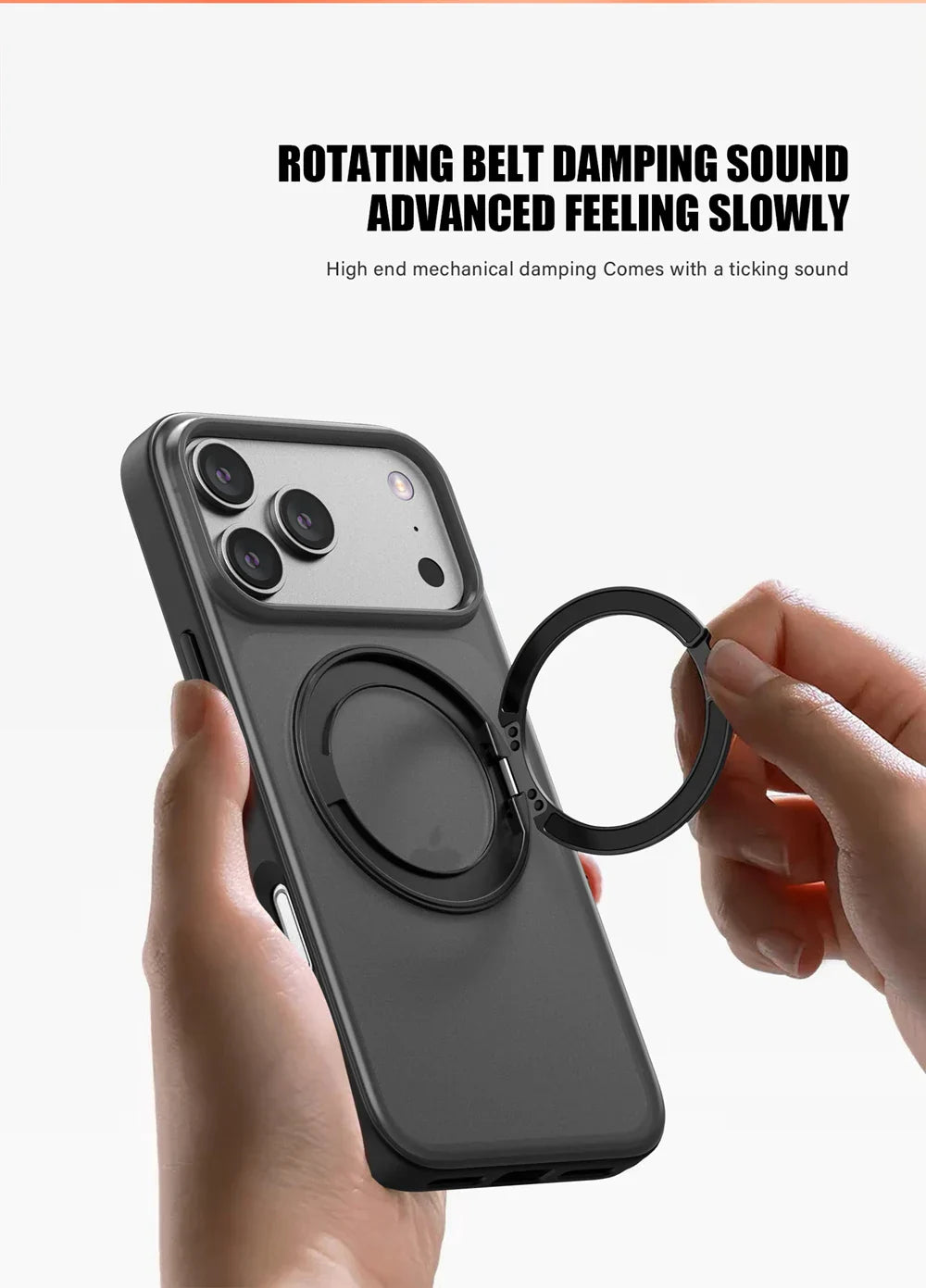 360° Rotating Magnetic Ring Stand Case for MagSafe for iPhone 17 Pro Max 17 Air Matte Transparent Shockproof Phone Cover