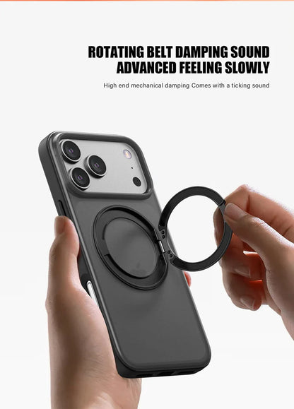 360° Rotating Magnetic Ring Stand Case for MagSafe for iPhone 17 Pro Max 17 Air Matte Transparent Shockproof Phone Cover
